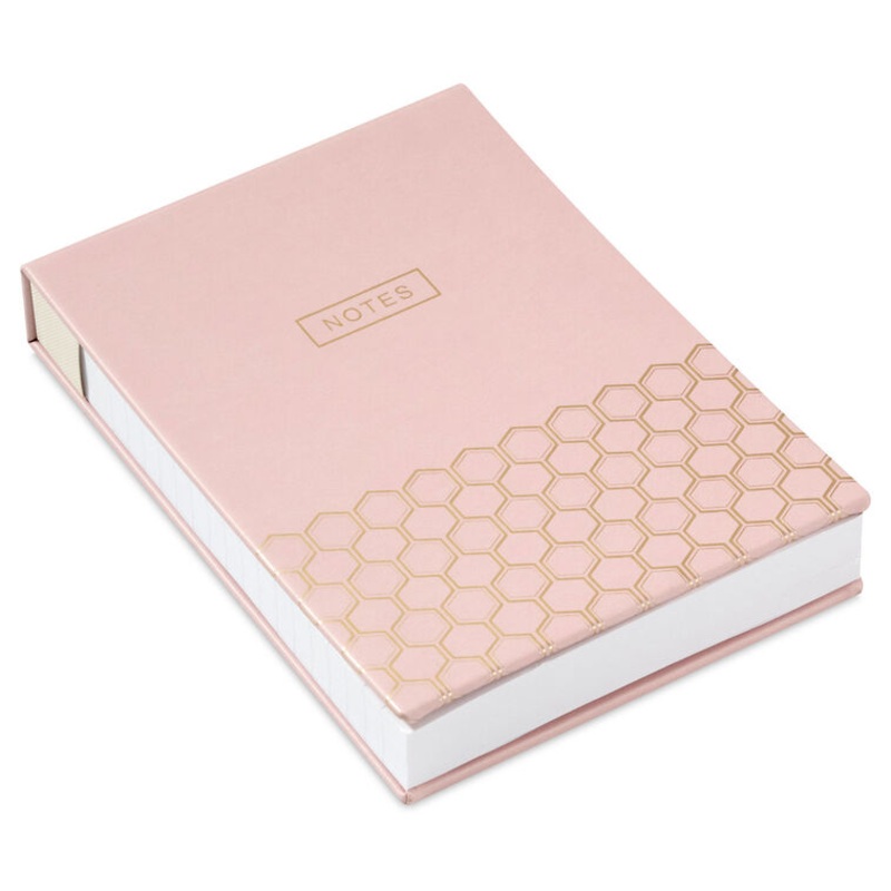 Pink and Gold Honeycomb Faux Leather Large List Pad