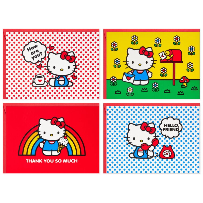 Sanrio Hello Kitty Cheerful and Bright Assorted Blank Notes, Pack of 24