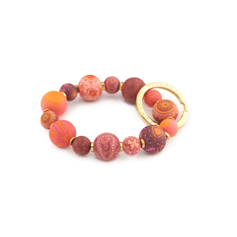 Savannah Red Small Bead Wrist Keychain