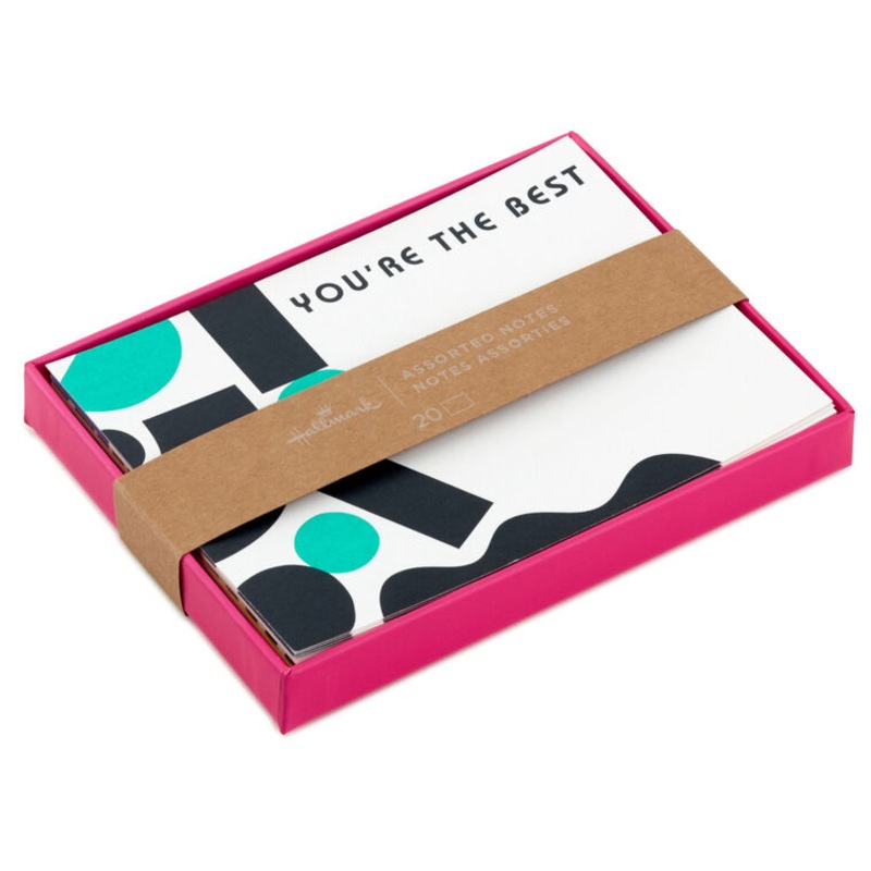 Simple Graphics Flat Note Cards Assortment, Pack of 20