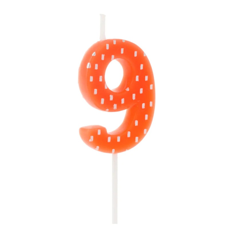 Number 9 Birthday Candle on Stick