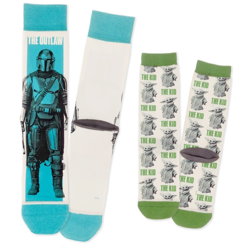 Star Wars: The Mandalorian and Grogu Adult and Child Novelty Crew Socks, Set of 2