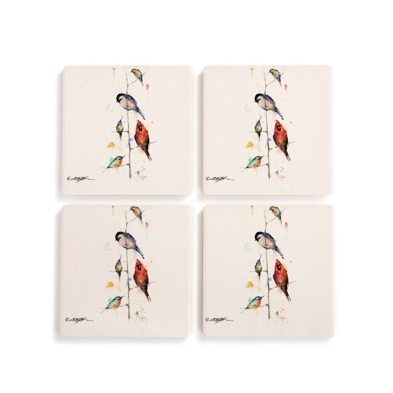 Birds on Branches Coasters - Set of 4