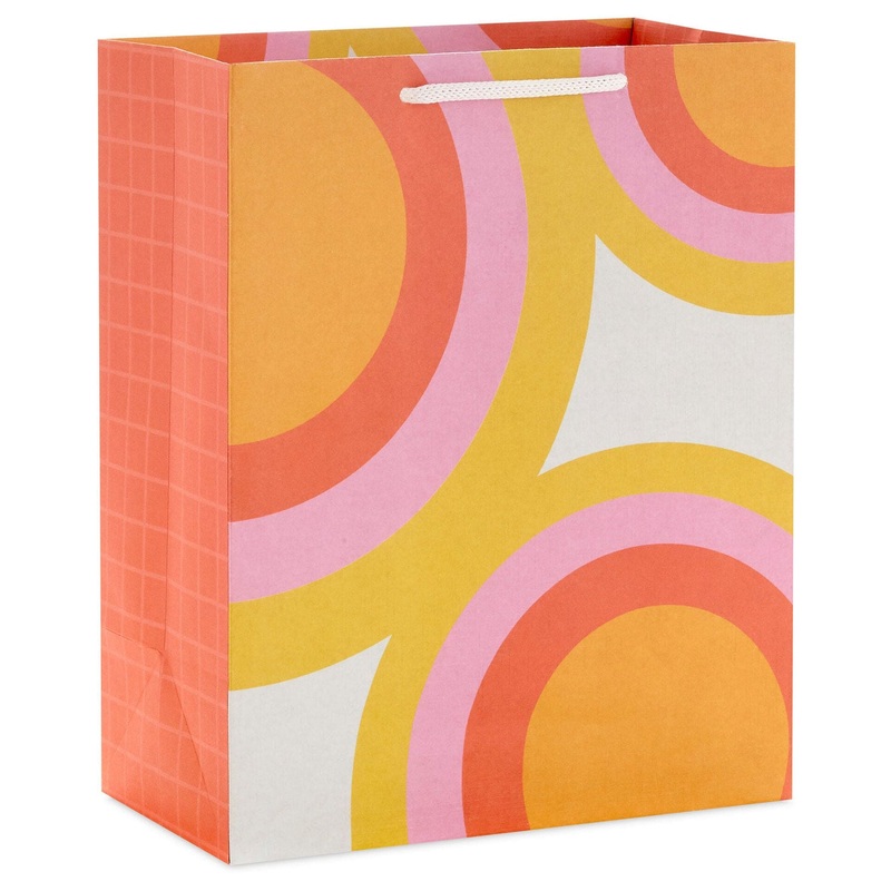 Warm Concentric Circles Medium Gift Bag 9.6"