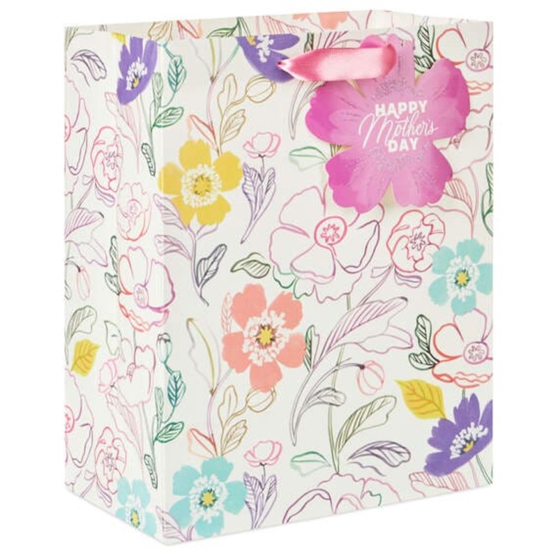 Floral Happy Mother's Day Medium Gift Bag, 9.6"