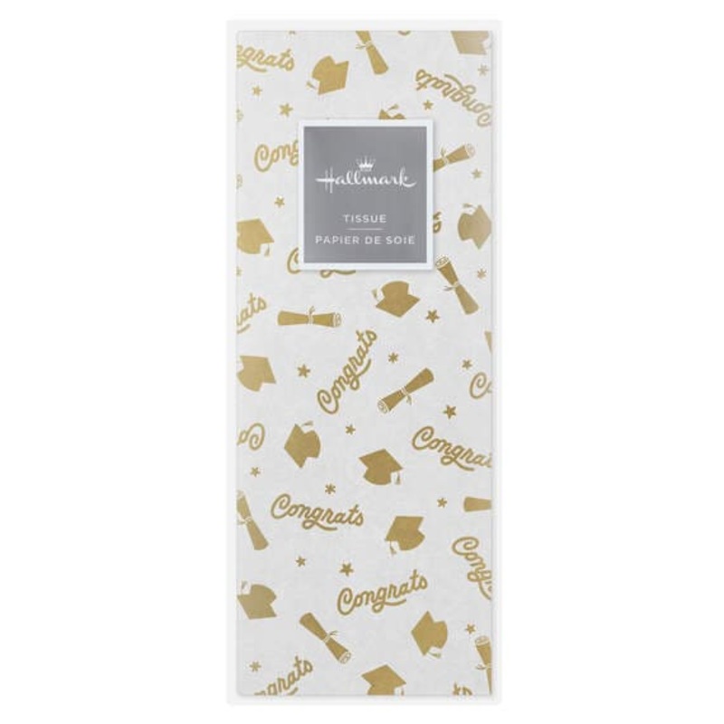 Gold Congrats Graduation Tissue Paper, 6 sheets