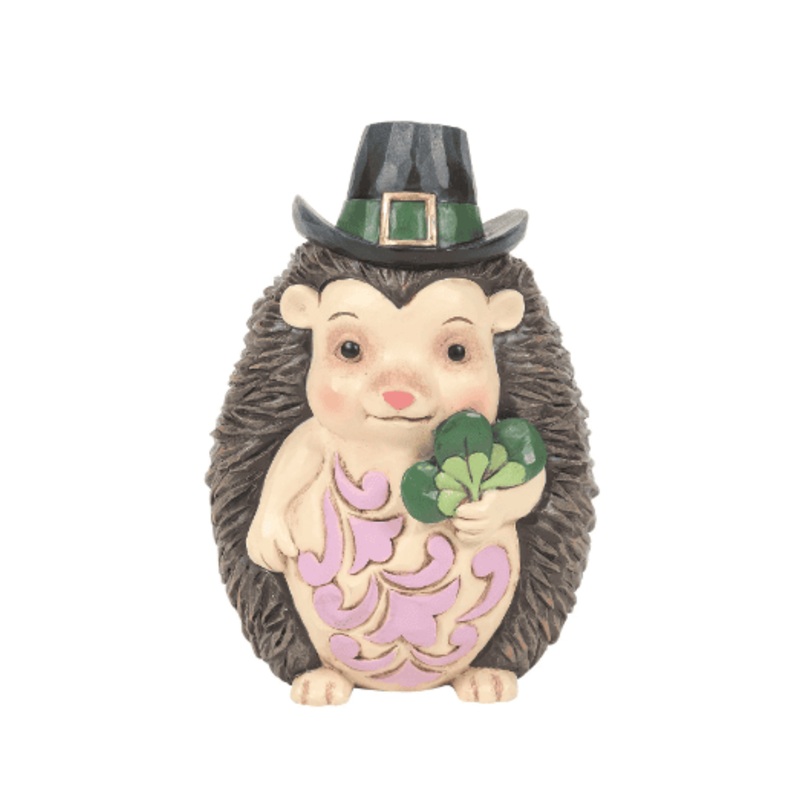 Hedgehog with Green Hat and Clover
