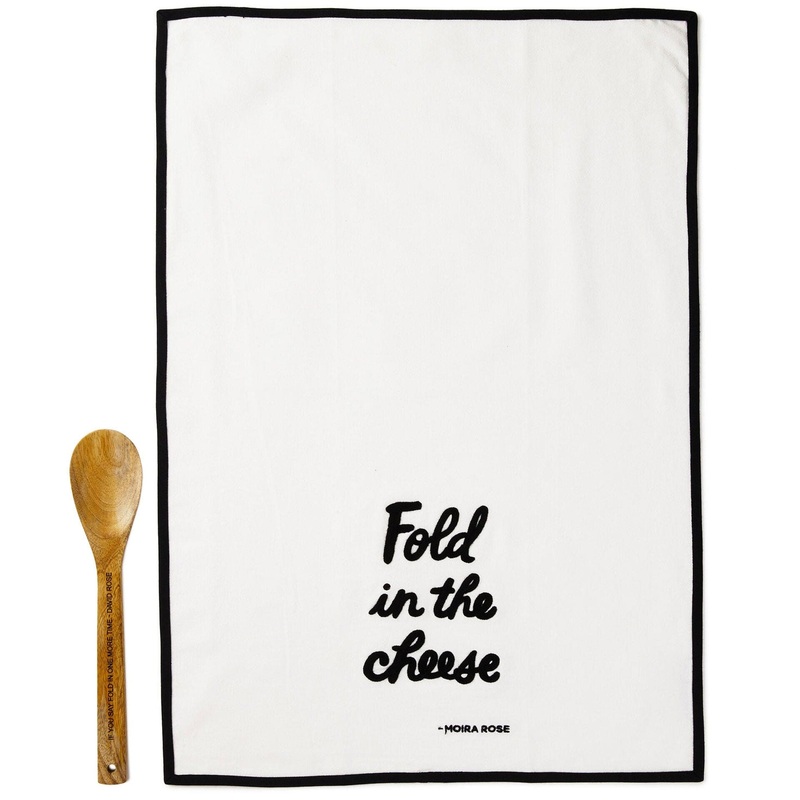Schitt's Creek Fold In the Cheese Tea Towel and Wooden Spoon, Set of 2