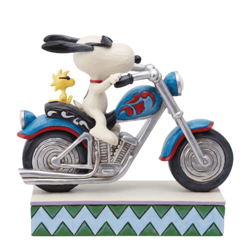Snoopy and Woodstock Riding Motorcycle