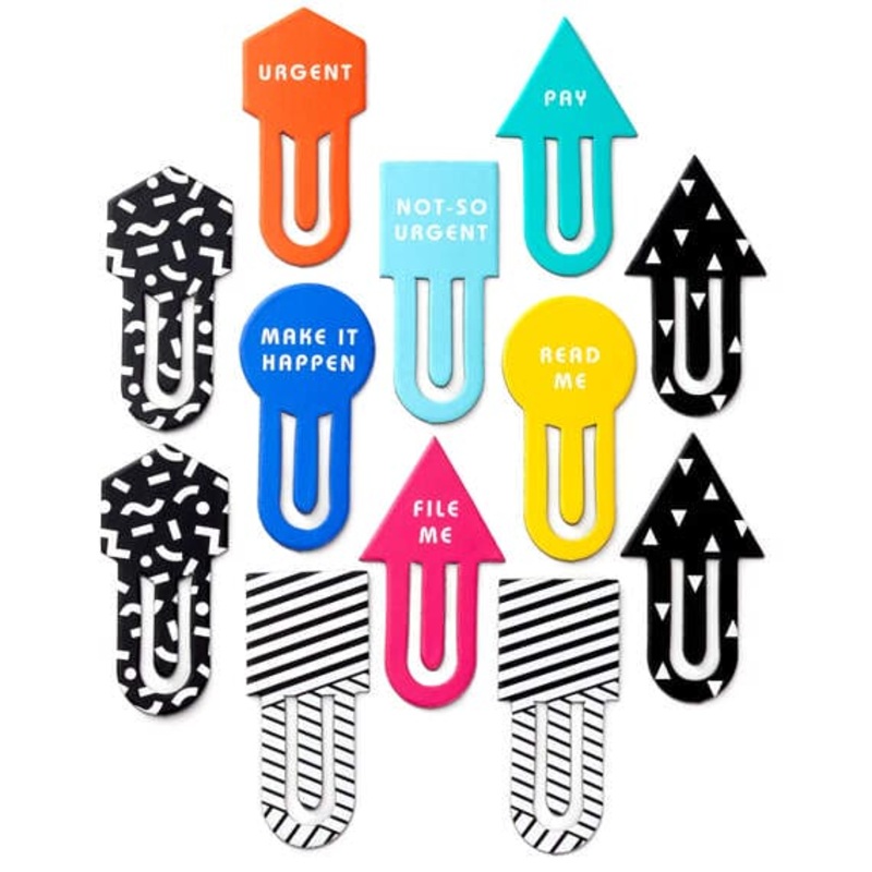 Cute and Colorful Assorted Jumbo Paper Clips, Set of 12