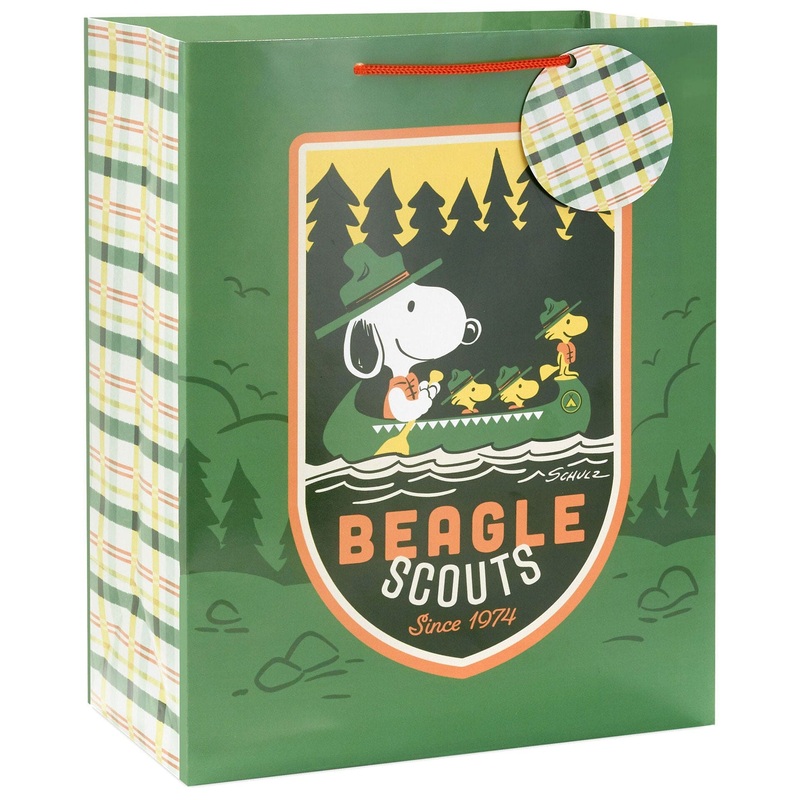 Peanuts Beagle Scouts Badge Large Gift Bag 13"