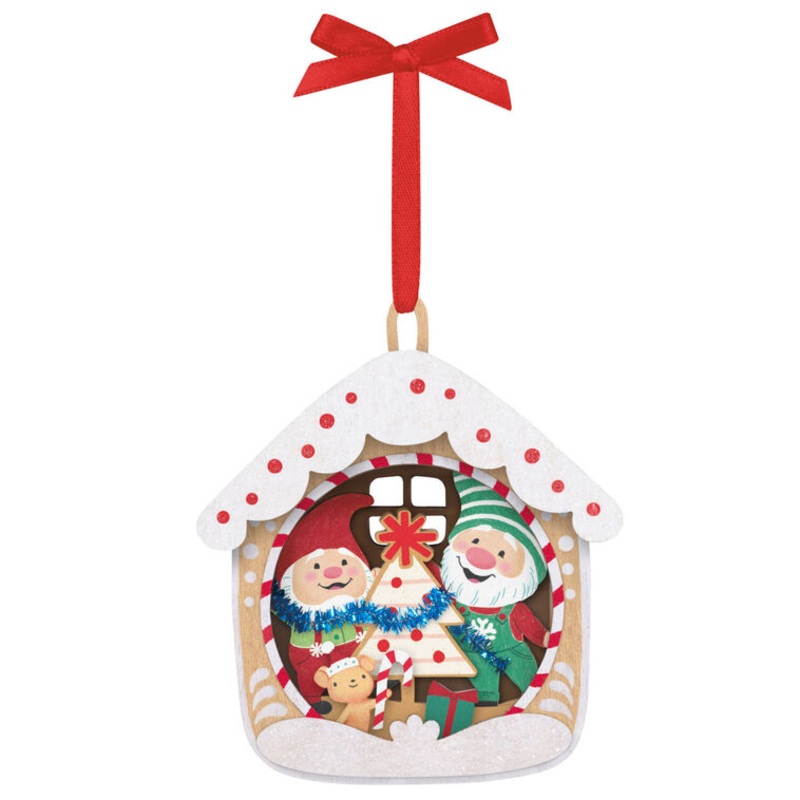 5th Anniversary Gnome for Christmas Papercraft Ornament