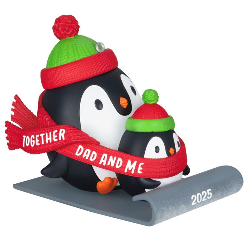 Dad & Me Penguins Sledding 2025 Ornament