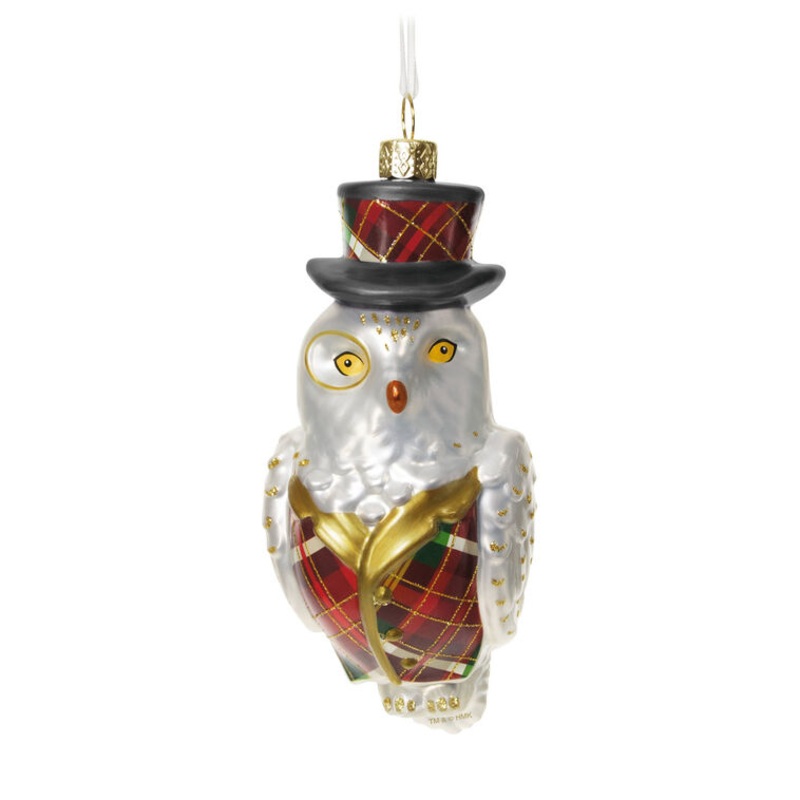 Dapper Owl Glass Ornament