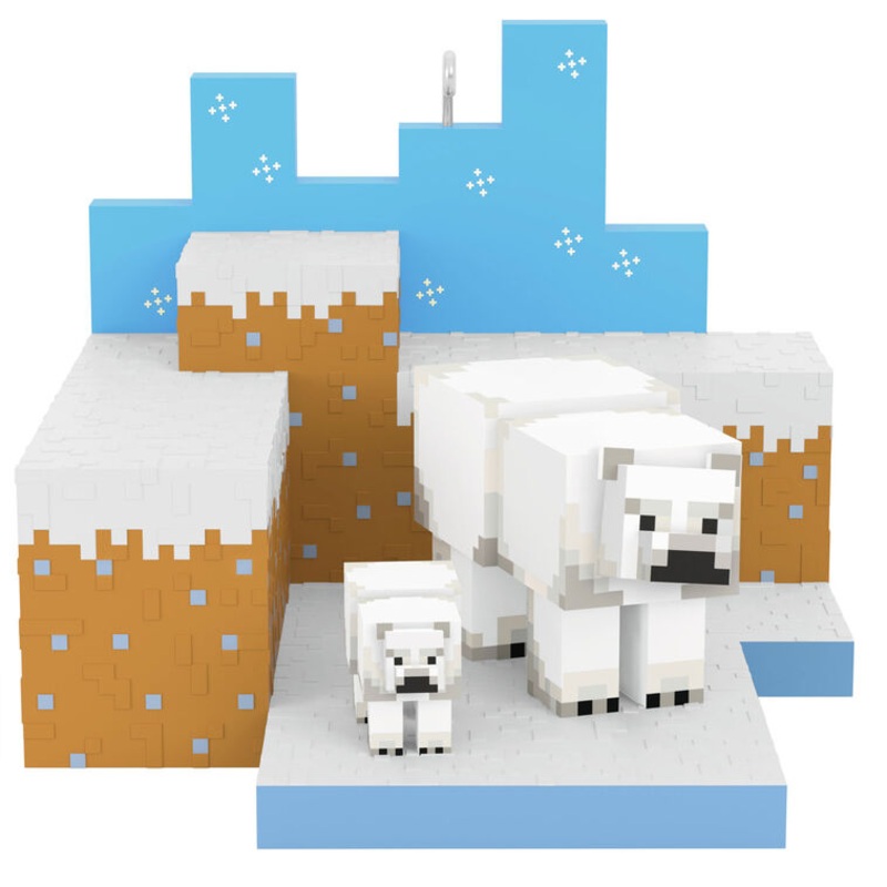 Minecraft Polar Bears in Snowy Tundra Ornament