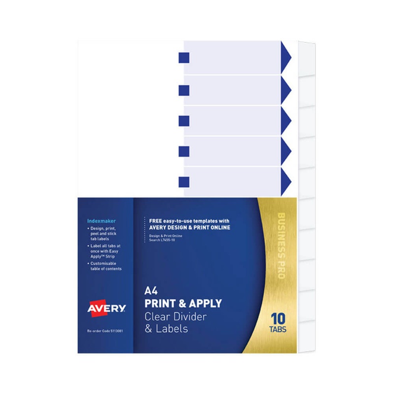 Avery Facked indexmaker Dividers 10 Tab Extra large (A4)