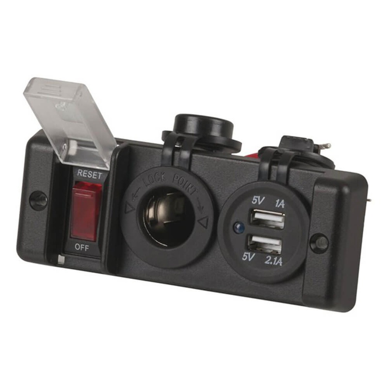 Prise d'alimentation lgre USB et 12V  cigarette avec interrupteur